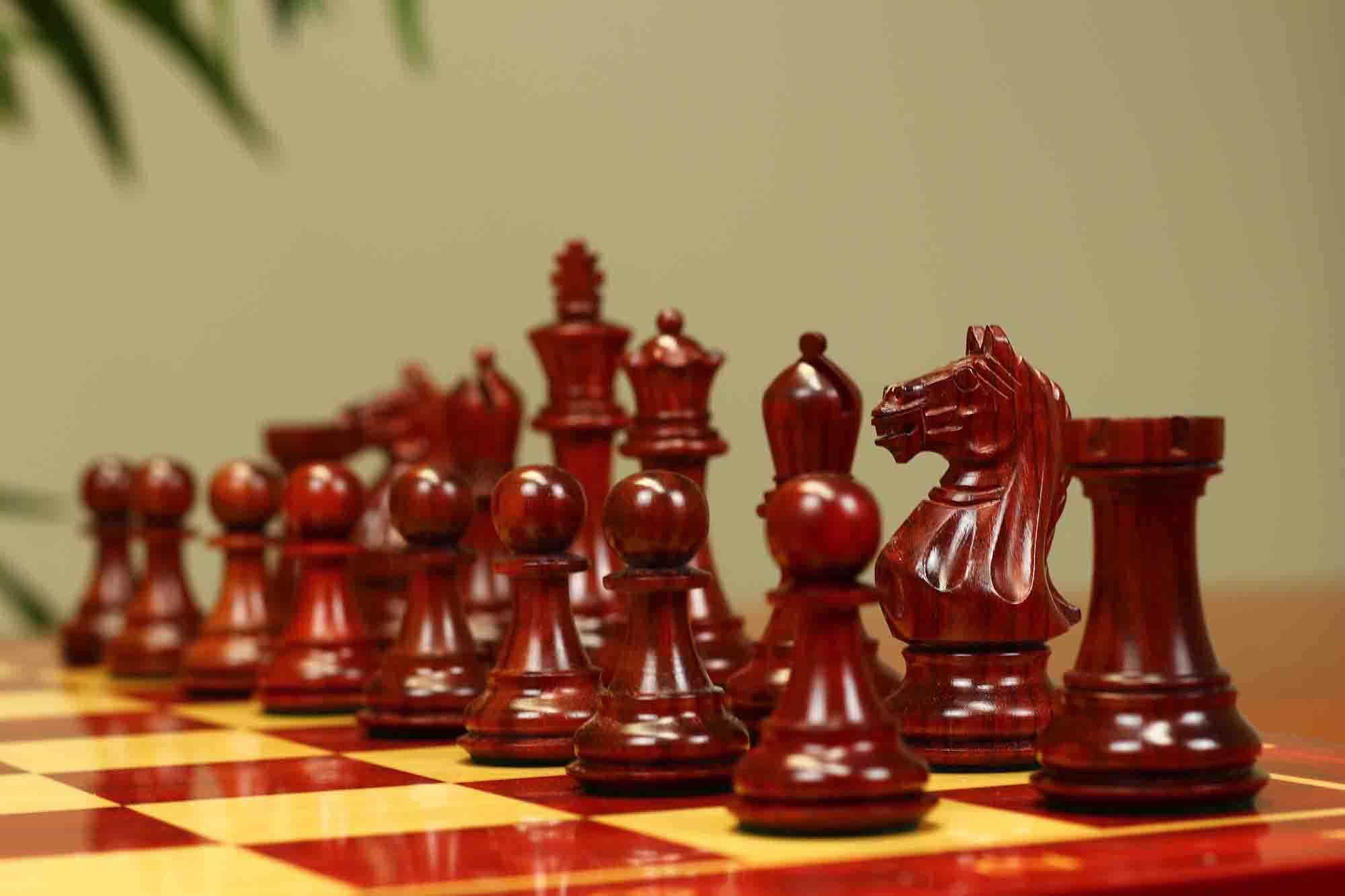 Fierce Series Chess Set 4" Staunton Chess Set - African Padouk & Boxwood