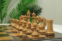 Piatigorsky 1963 Reproduction Staunton 4.5" Chess Pieces Ebony/Distressed Boxwood