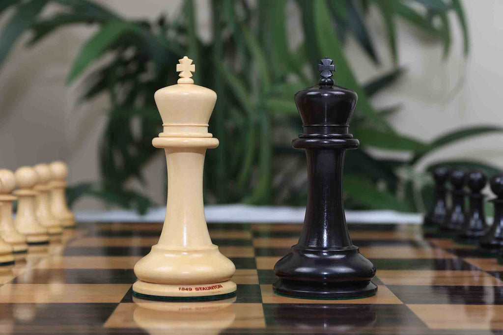 1849 Early Version Reproduced 4.4" Chess Set in Natural Boxwood/Ebony