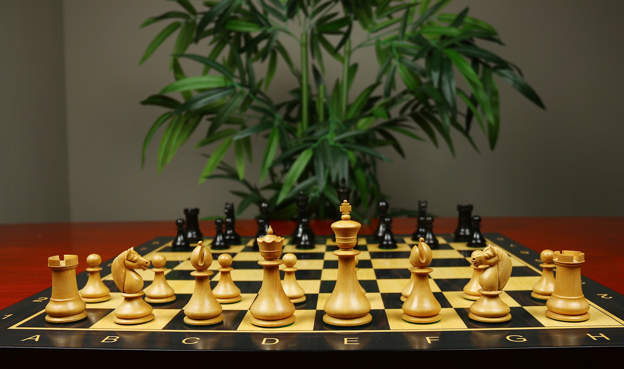 1830 Dublin Style Reproduced Historical Chess Set - 3.75" King Height in Natural Boxwood & Ebony Wood