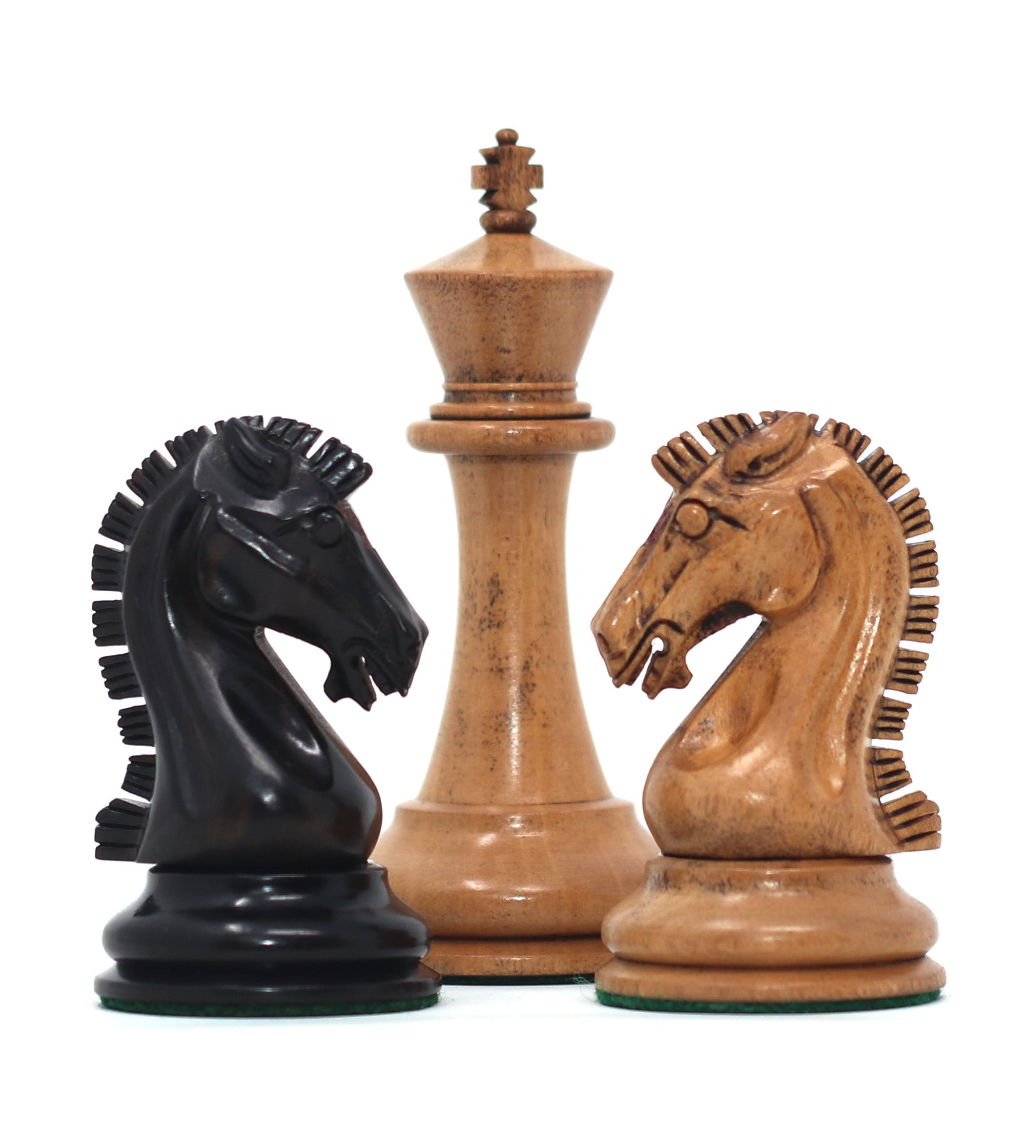 Commemorative Signature Series 3.625" Staunton Chessmen by in Distressed Boxwood/Ebony