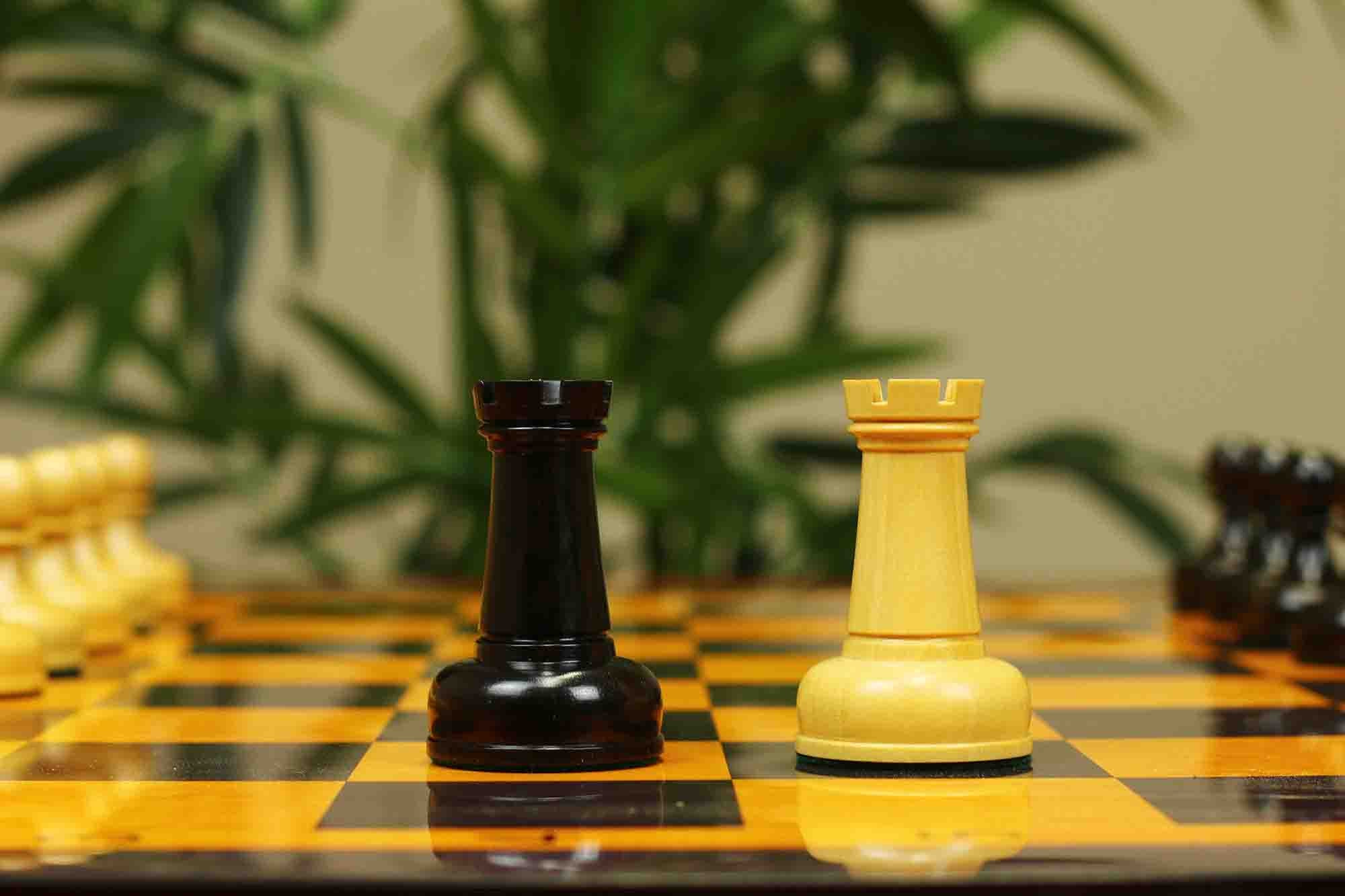 1962 Soviet Championship Historical Reproduced Tal Chess set 4" - Natural Boxwood and Eboony