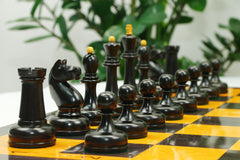 1962 Soviet Championship Historical Reproduced Tal Chess set 4" - Antiqued Boxwood and Ebony