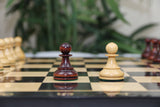 The Fischer Dubrovnik 1970 Upgraded Version Chess set in Natural and Mahogany Stained Boxwood