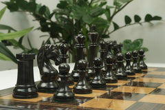 Piatigorsky 1963 Reproduction Staunton 4.5" Chess Pieces Ebony/Distressed Boxwood