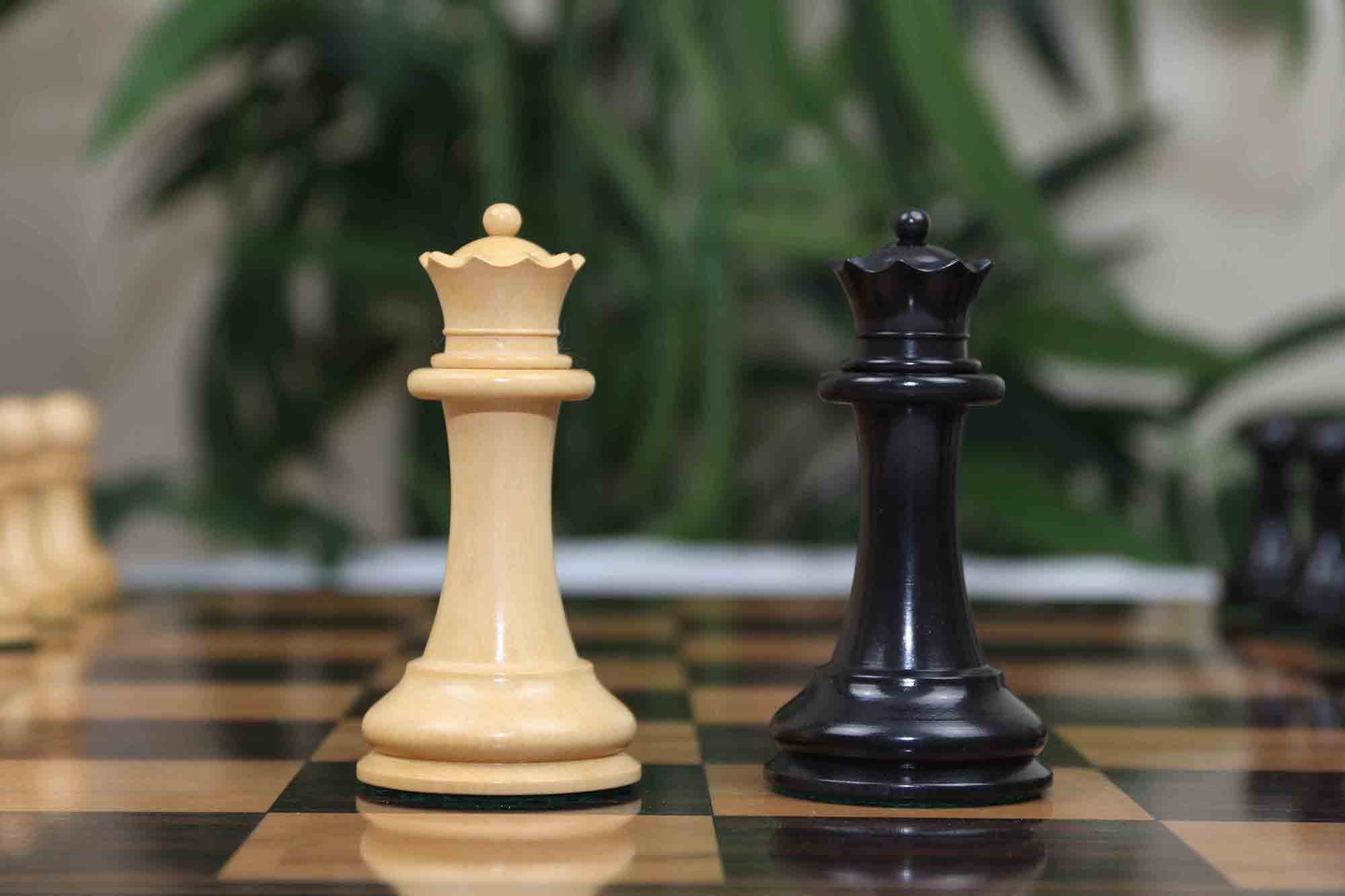 1849 Early Version Reproduced 4.4" Chess Set in Natural Boxwood/Ebony