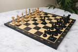 Soviet USSR 1970 Reproduced 4" Chess set in Ebony and Natural Boxwood