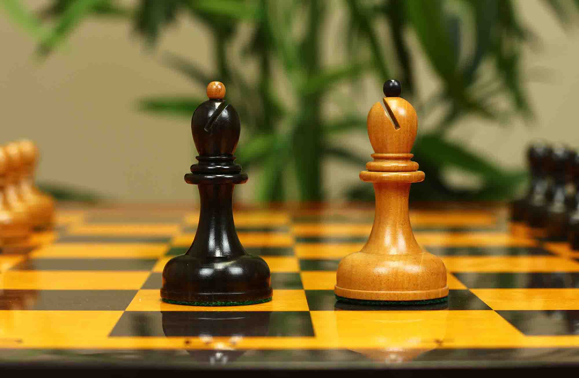 1962 Soviet Championship Historical Reproduced Tal Chess set 4" - Antiqued Boxwood and Ebony