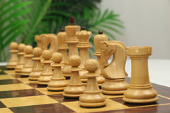Zagreb '59 Series 3.75" Luxury Chessmen in Natural Boxwood & Mahogany Gilded
