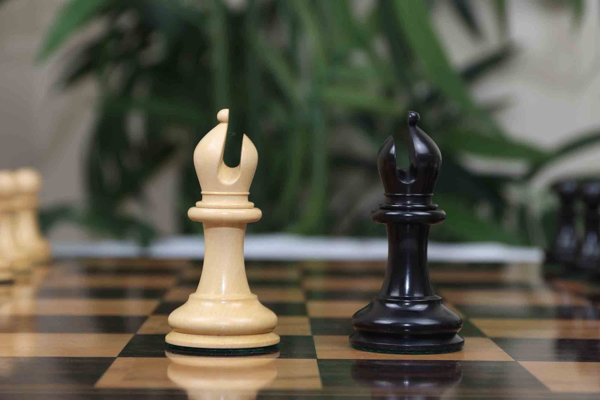 1849 Early Version Reproduced 4.4" Chess Set in Natural Boxwood/Ebony