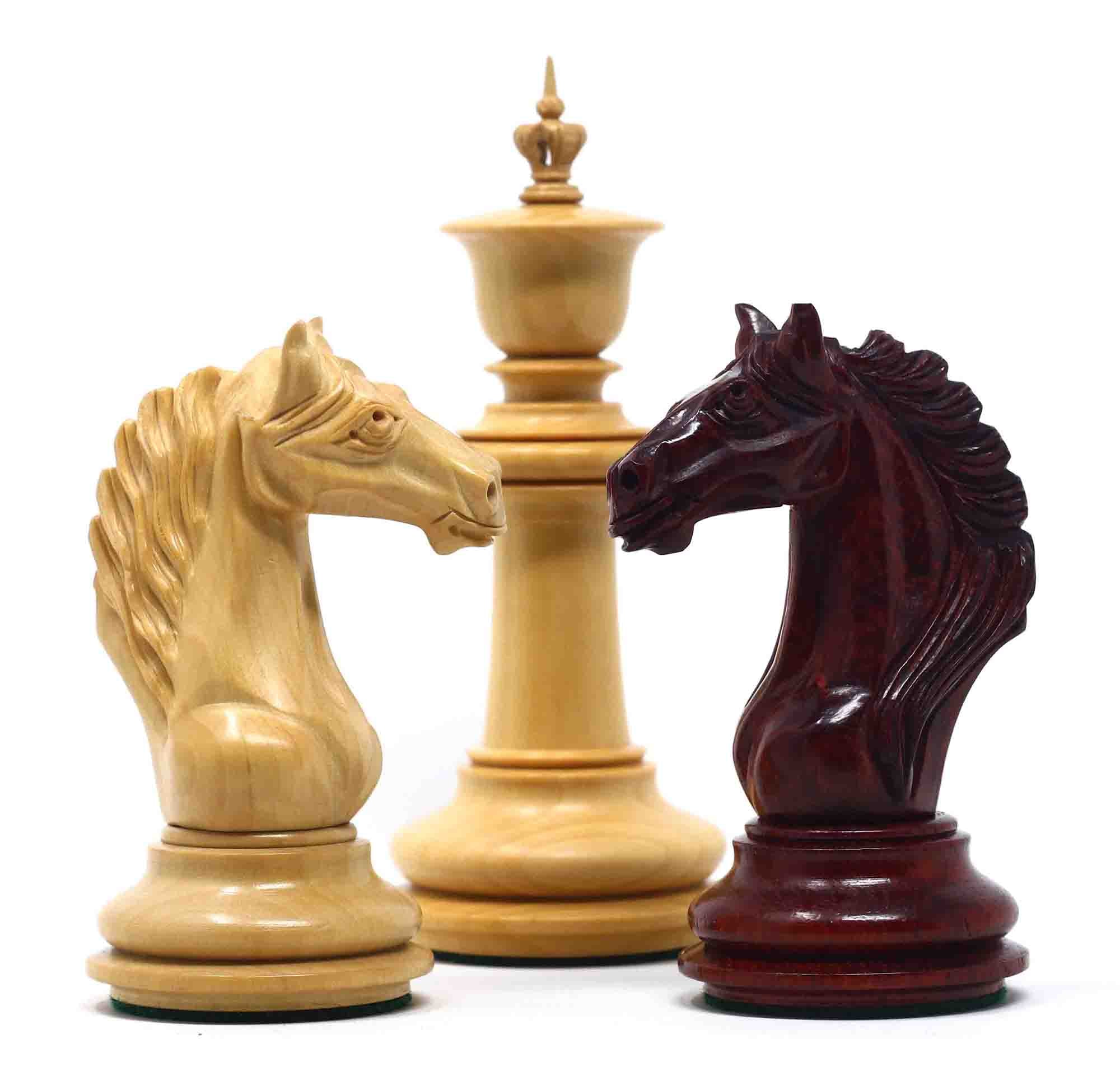 Macedon Series Luxury Staunton 4.4" Boxwood and Bud Rosewood wood Chess set