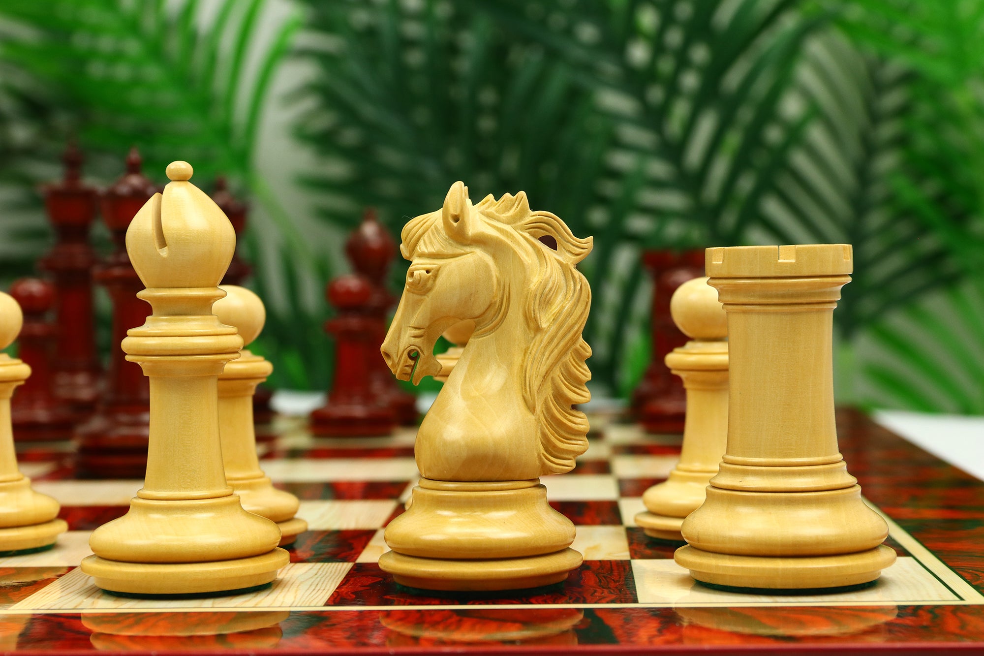 Danum Series 4.4" Premium Staunton Chess Set in Boxwood & Blood Rosewood