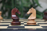 Henri Chavet Reproduced Chess Set in Distressed and Mahogany Stained Boxwood- 3.75" King Height