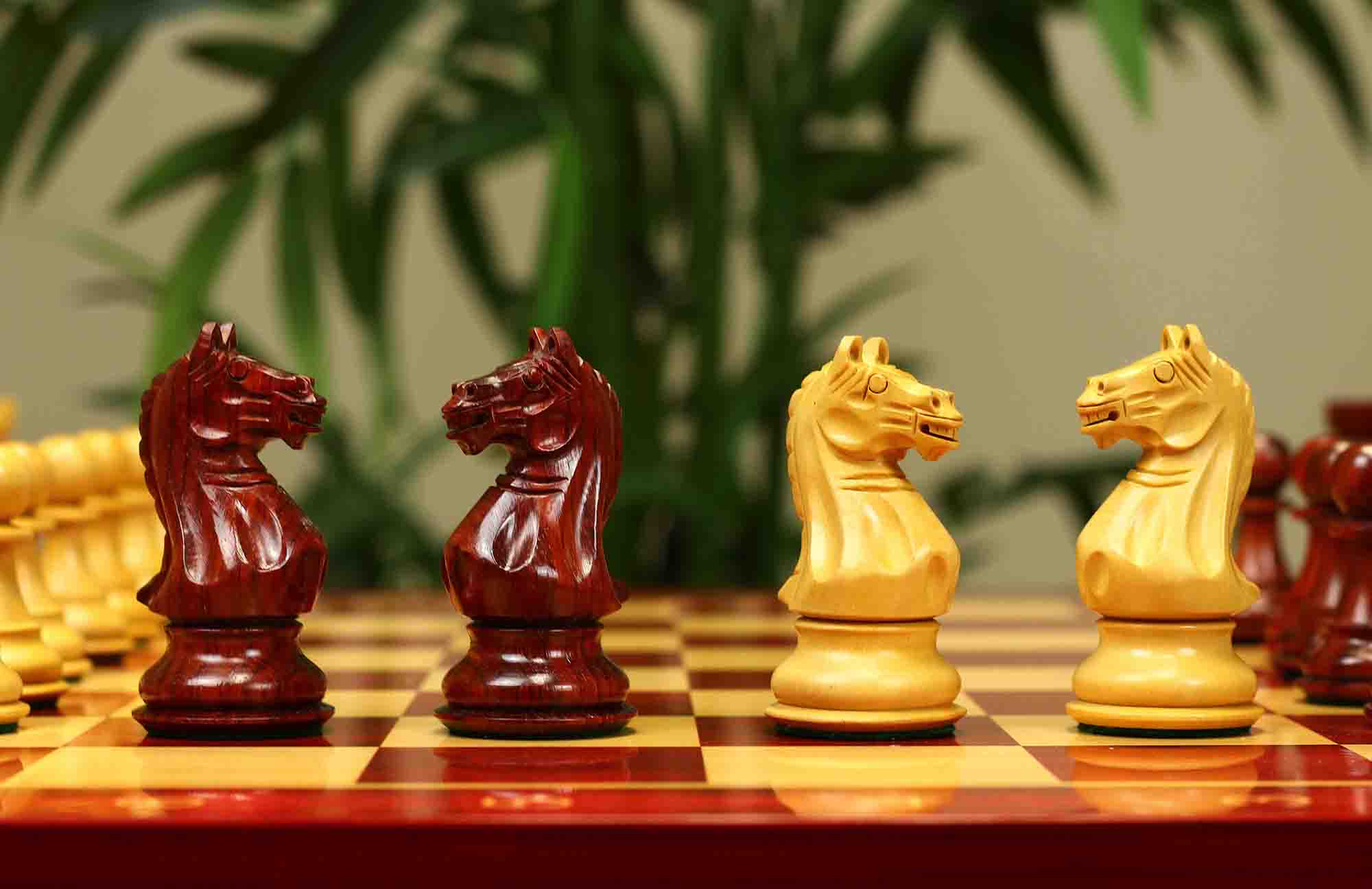 Fierce Series Chess Set 4" Staunton Chess Set - African Padouk & Boxwood