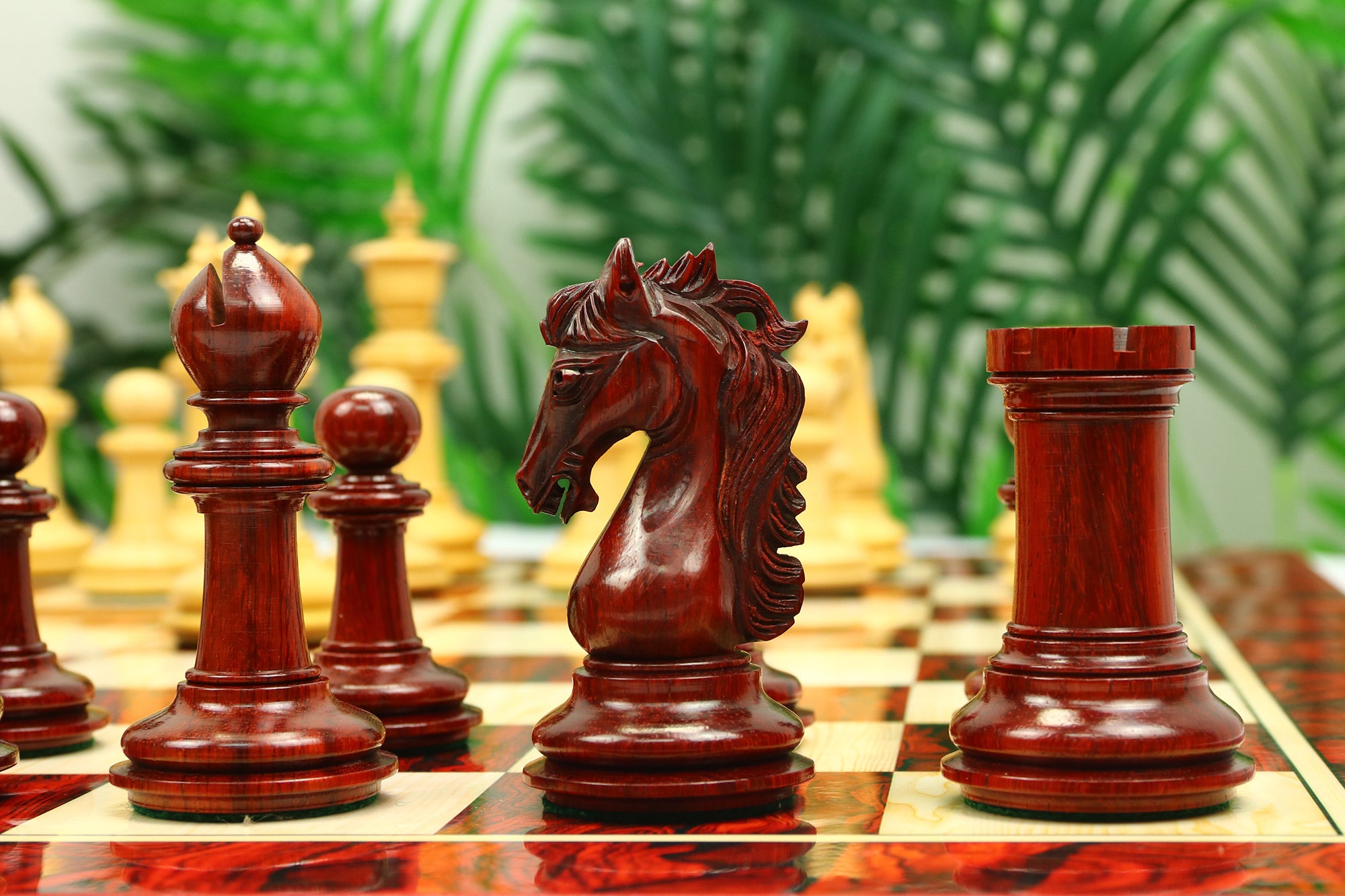 Danum Series 4.4" Premium Staunton Chess Set in Boxwood & Blood Rosewood