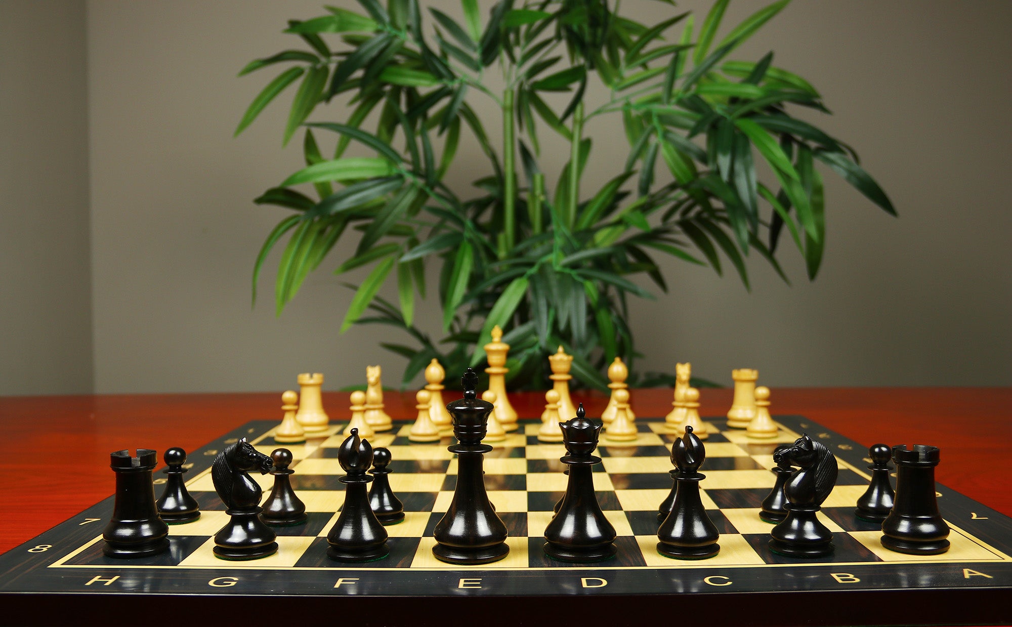 1830 Dublin Style Reproduced Historical Chess Set - 3.75" King Height in Natural Boxwood & Ebony Wood