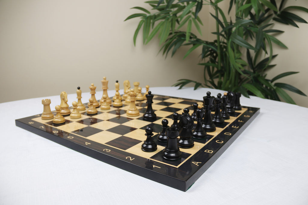 The Fischer Dubrovnik 1970 Upgraded Version Chess set in Natural and Ebonised Boxwood