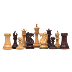 Anderson 1855-60 Reproduced 4.4" Staunton Chessmen in Non-Antiqued Boxwood & Mahogany Stained