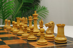 William Leuchars Series 1849 Historical Reproduction 3.5" Chess set - Original Aged Antiqued Boxwood/Ebony