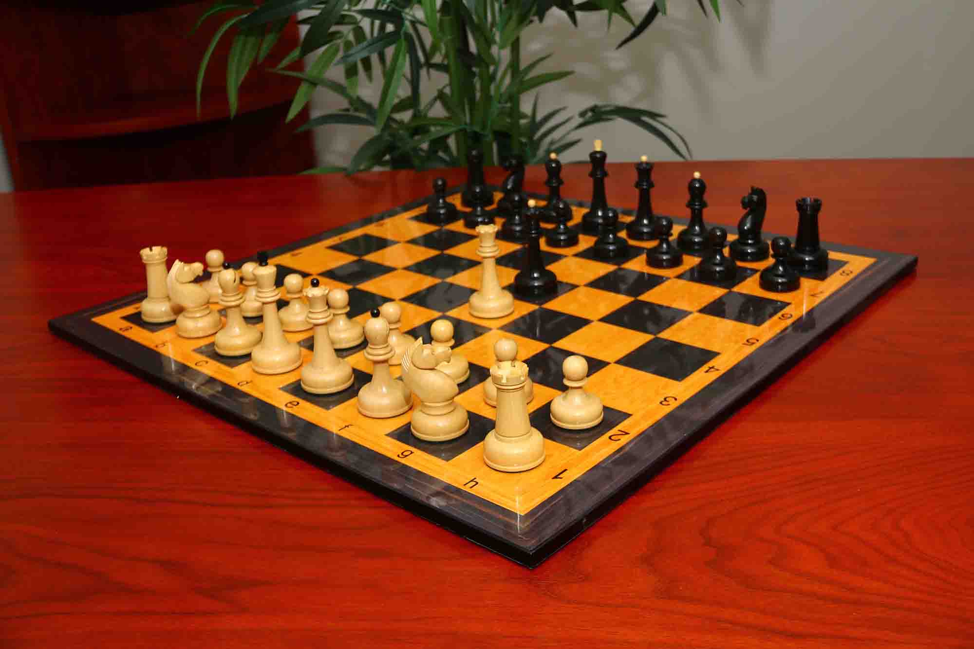 1962 Soviet Championship Historical Reproduced Tal Chess set 4" - Natural Boxwood and Eboony