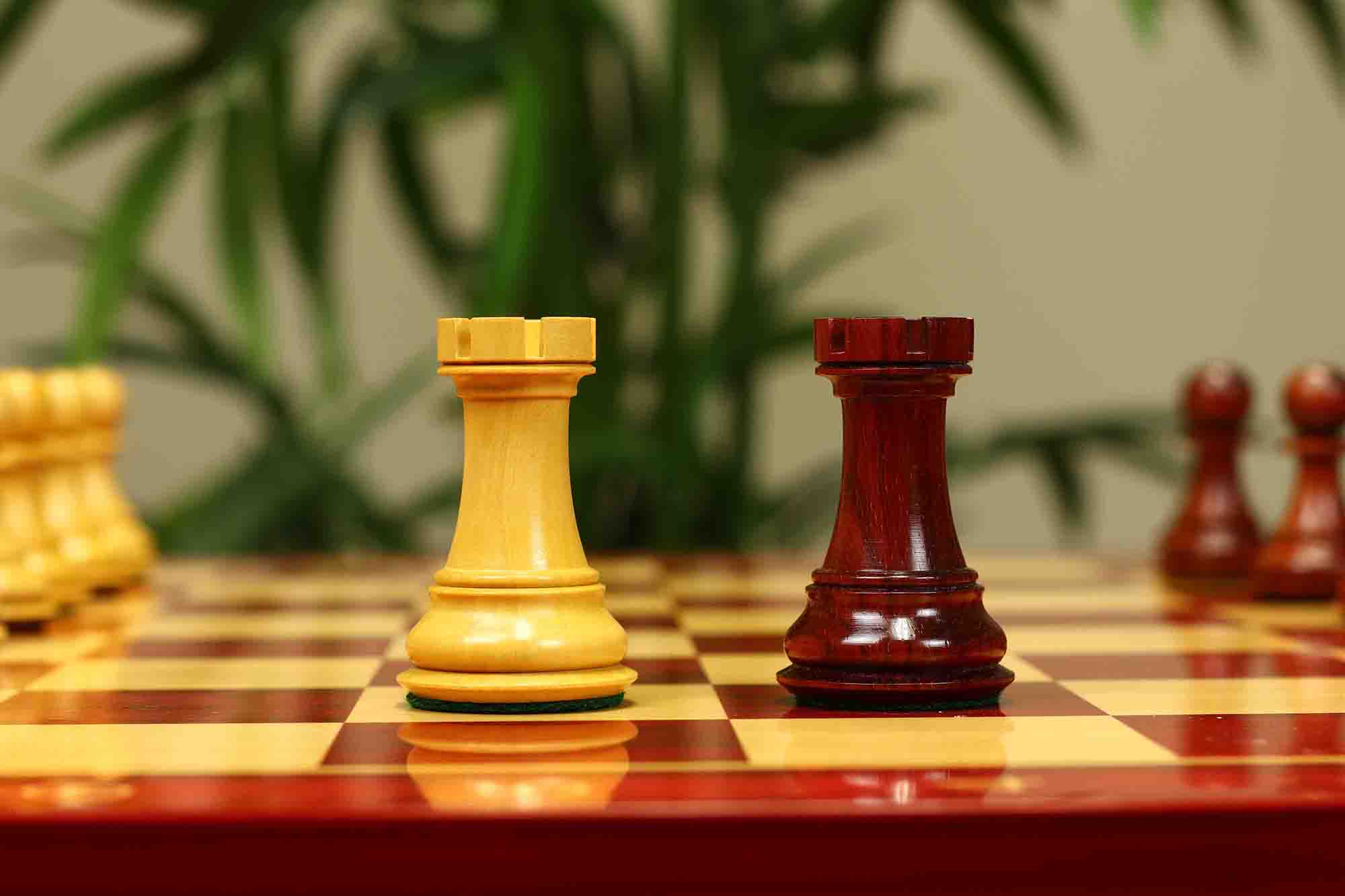 Fierce Series Chess Set 4" Staunton Chess Set - African Padouk & Boxwood