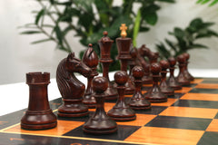 Soviet USSR Moscow 1925 Historical Reproduced 4" Chess set in Mahogany Gilded & Natural Boxwood