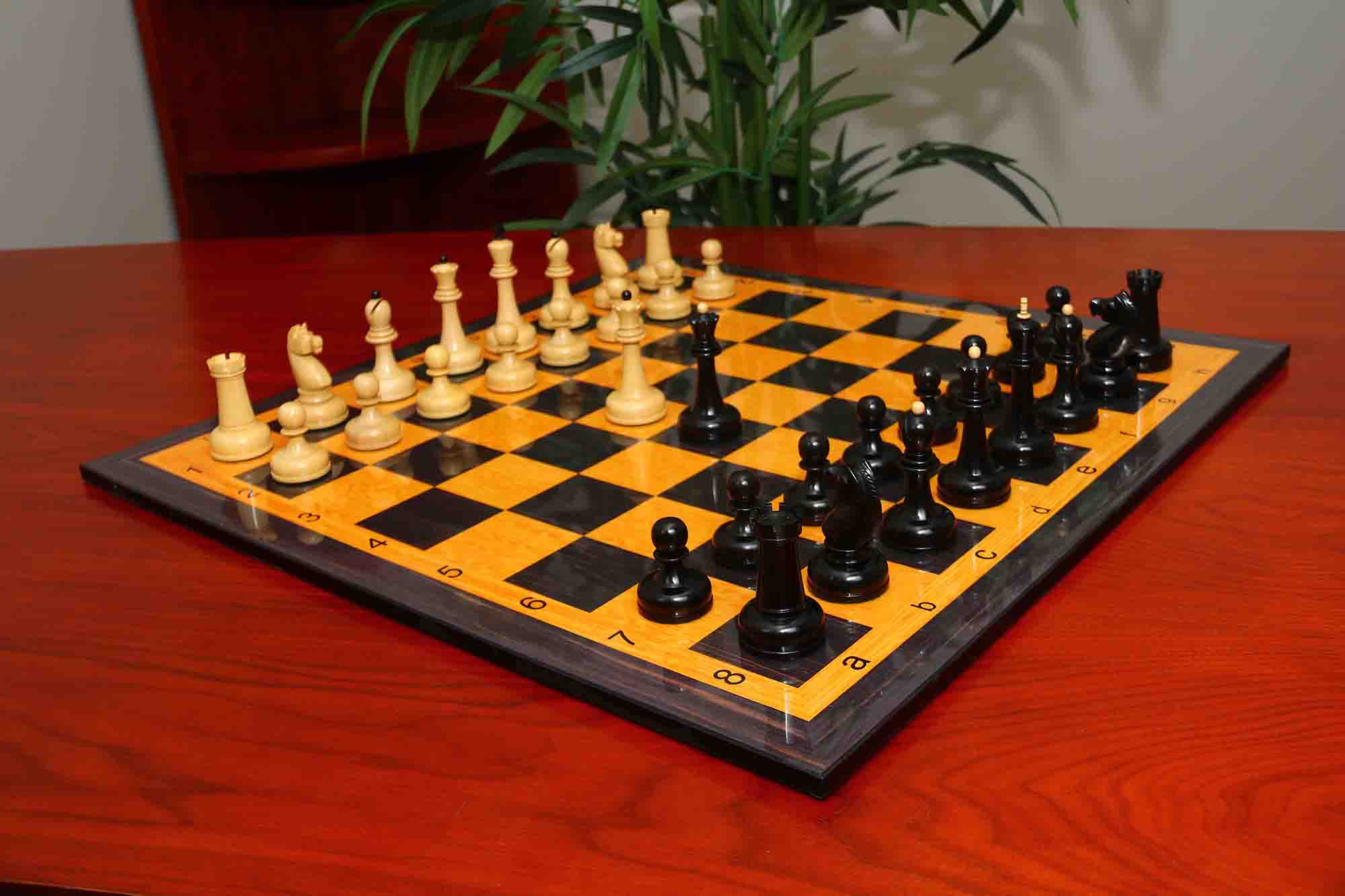 1962 Soviet Championship Historical Reproduced Tal Chess set 4" - Natural Boxwood and Eboony