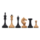 Soviet USSR 1970 Reproduced 4" Chess set in Ebony and Natural Boxwood