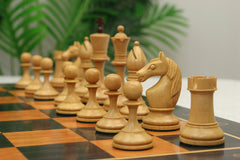 Soviet USSR Moscow 1925 Historical Reproduced 4" Chess set in Mahogany Gilded & Natural Boxwood