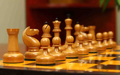 1962 Soviet Championship Historical Reproduced Tal Chess set 4" - Antiqued Boxwood and Ebony