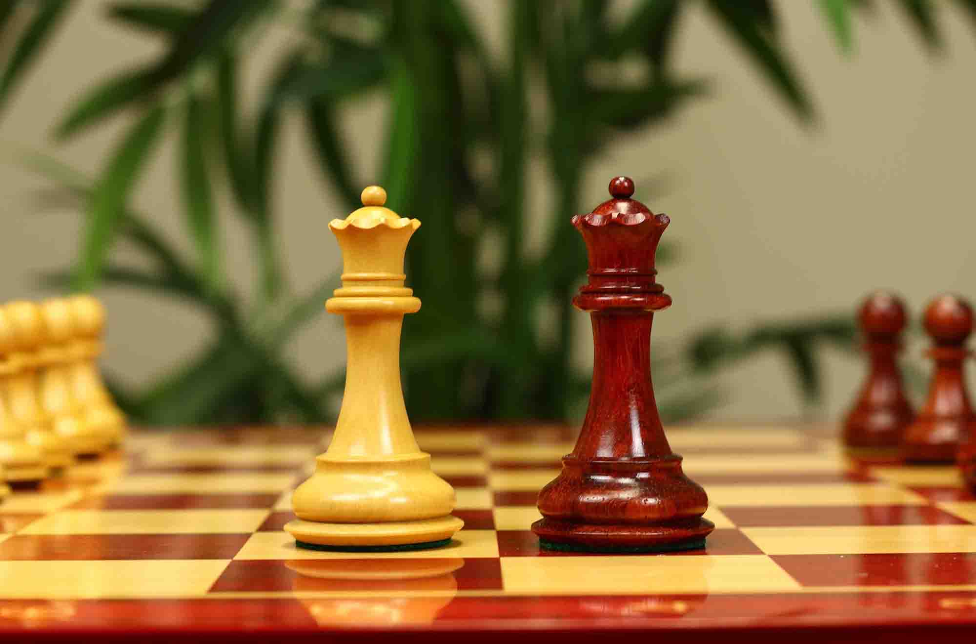 Fierce Series Chess Set 4" Staunton Chess Set - African Padouk & Boxwood