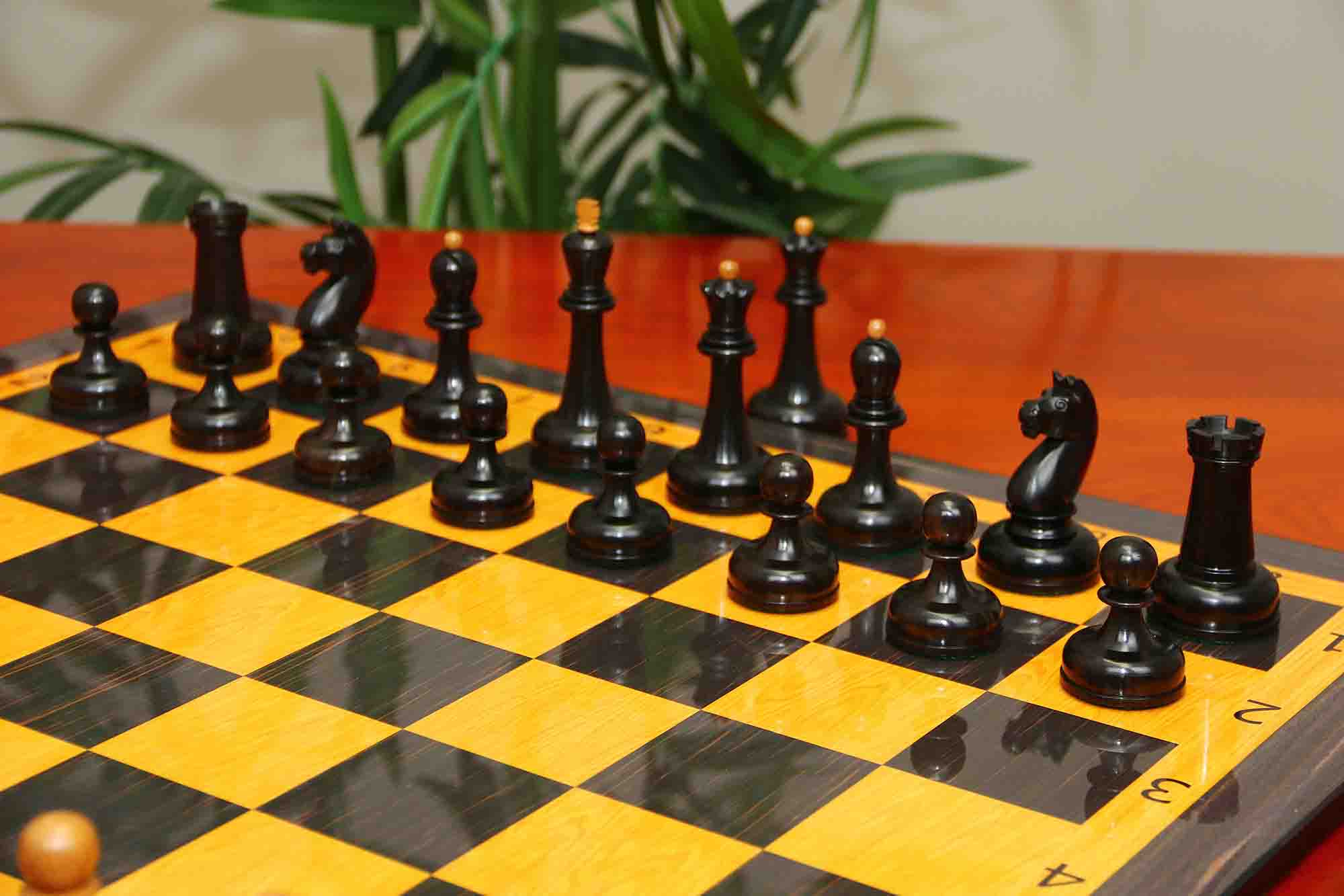 1962 Soviet Championship Historical Reproduced Tal Chess set 4" - Antiqued Boxwood and Ebony