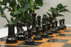 William Leuchars Series 1849 Historical Reproduction 3.5" Chess set - Original Aged Antiqued Boxwood/Ebony