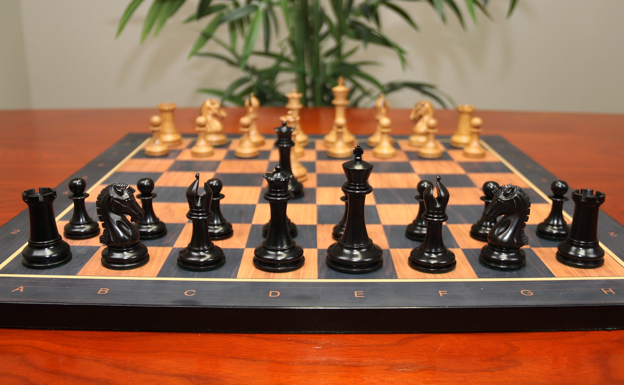 Commemorative Signature Series 3.625" Staunton Chessmen by in Distressed Boxwood/Ebony