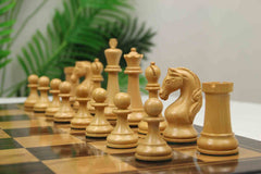 Piatigorsky 1963 Reproduction Staunton 4.5" Chess Pieces Mahogany Gilded/Natural Boxwood