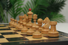 Reproduction Vintage 1930 German Knubbel 3.5" Chess Set in Natural & Red Gilded Box wood