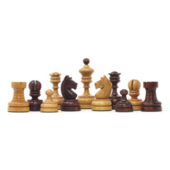 Reproduction Vintage 1930 German Knubbel 3.5" Chess Set in Antiqued & Mahogany Gilded Box wood