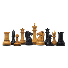 William Leuchars Series 1849 Historical Reproduction 3.5" Chess set - Ebony/Distressed Boxwood