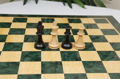 Luxury Chess Board 2.5" Square made in Burl Greenwood and Burl Maple Wood Look