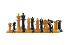 Walter Grimshaw 1854 Circa Reproduction Staunton Antiqued Boxwood/Ebony Chess Set