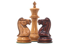 Nathaniel 1849 Antique Reproduction Vintage 4.4" Distressed/Mahogany Wood Chess Pieces