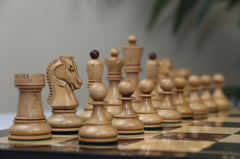 The Fischer Dubrovnik 1970 Upgraded Version Chess set in Distressed and Mahogany Stained Boxwood