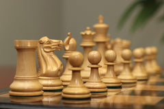 Anderson 1855-60 Reproduced 4.4" Staunton Chessmen in Non-Antiqued Boxwood & Ebonised
