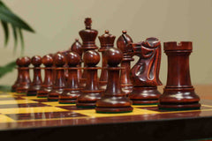 17th Olympiad Havana 1966 Circa Reproduction 3.78" Staunton Chessmen Natural/Mahogany Stained Boxwood