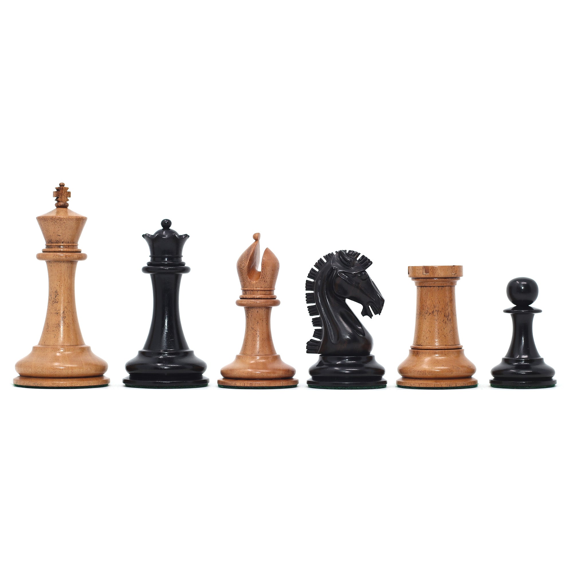 Commemorative Signature Series 3.625" Staunton Chessmen by in Distressed Boxwood/Ebony