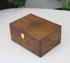 Premium Golden Rosewood Hinged Chess Storage Box for Pieces up to 4.4" King