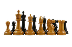 Jaques Reproduction 4" Circa 1900-05 Staunton Chess Set Antiqued/Ebonised Boxwood