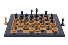 Antique Look in Matt Finish Printed Chess Board with Square size 2.25" X 2.25" Square size in antiqued Box wood and Ebony wood Look