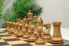 The Jaques Tournament Anderssen “Drop-Jaw” Replica Chessmen Distressed & Mahogany – 4.4" King