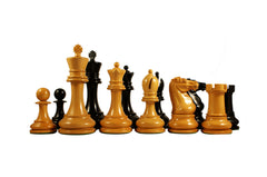 Reproduction BCC 1900-01 Edition Staunton Stroud Club Size 4.4" Antiqued Boxwood & Ebony Chessmen